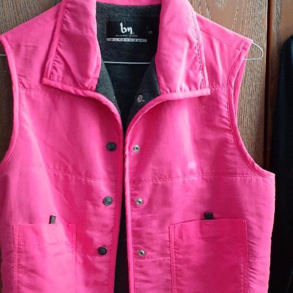 Hot Pink & Dark Grey Outerwear Vest w/Snaps